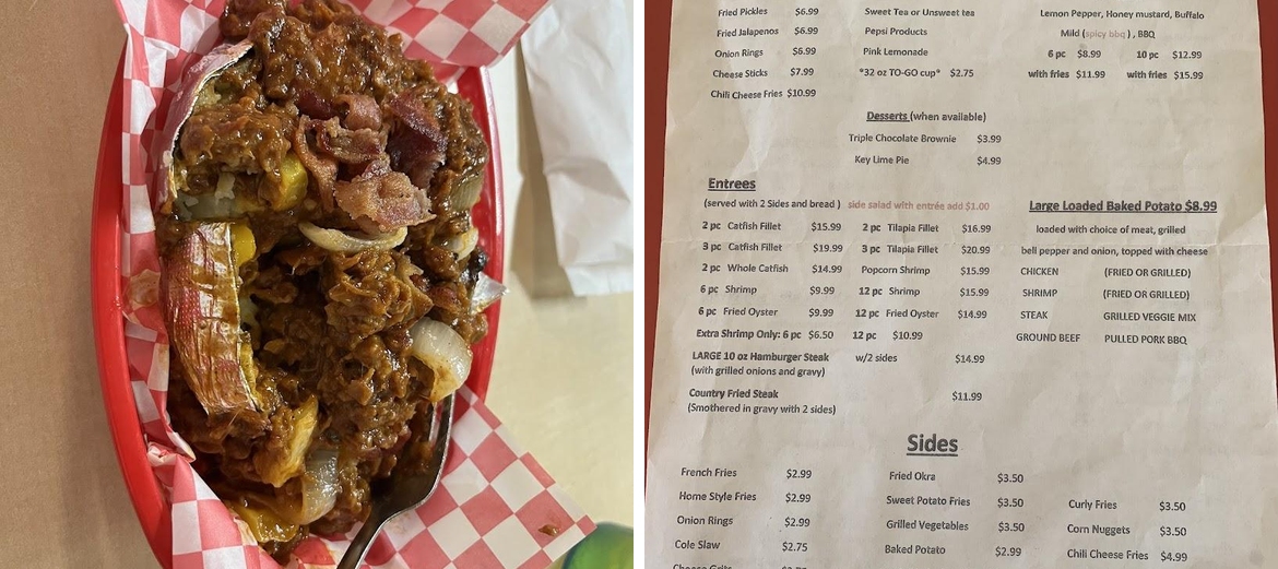 CJ's Fish and Grill Menu